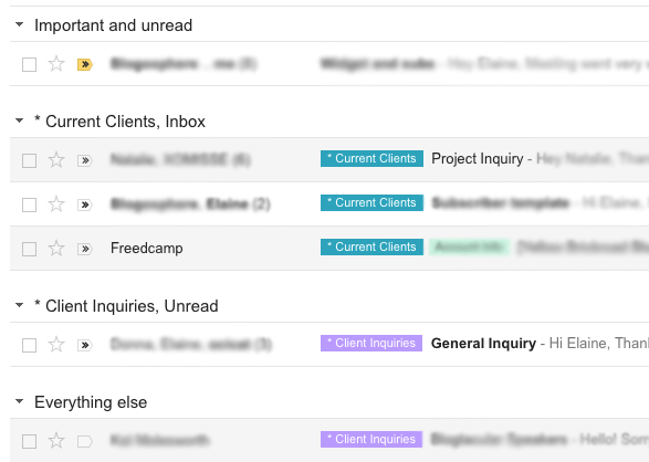 gmail inbox section customisation hack
