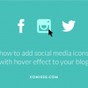 how to add social media icons with hover effect to your blog