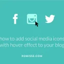 how to add social media icons with hover effect to your blog