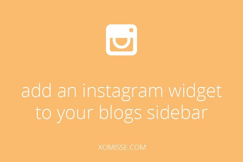add an instagram widget to your blogs sidebar