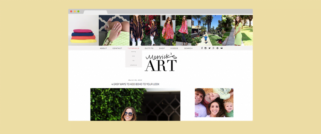 merricksart.com blog design / tweaking - dropdown navigation