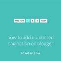How to add a numbered pagination to Blogger