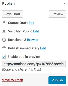 how to share a preview of a drafted post with someone without publishing