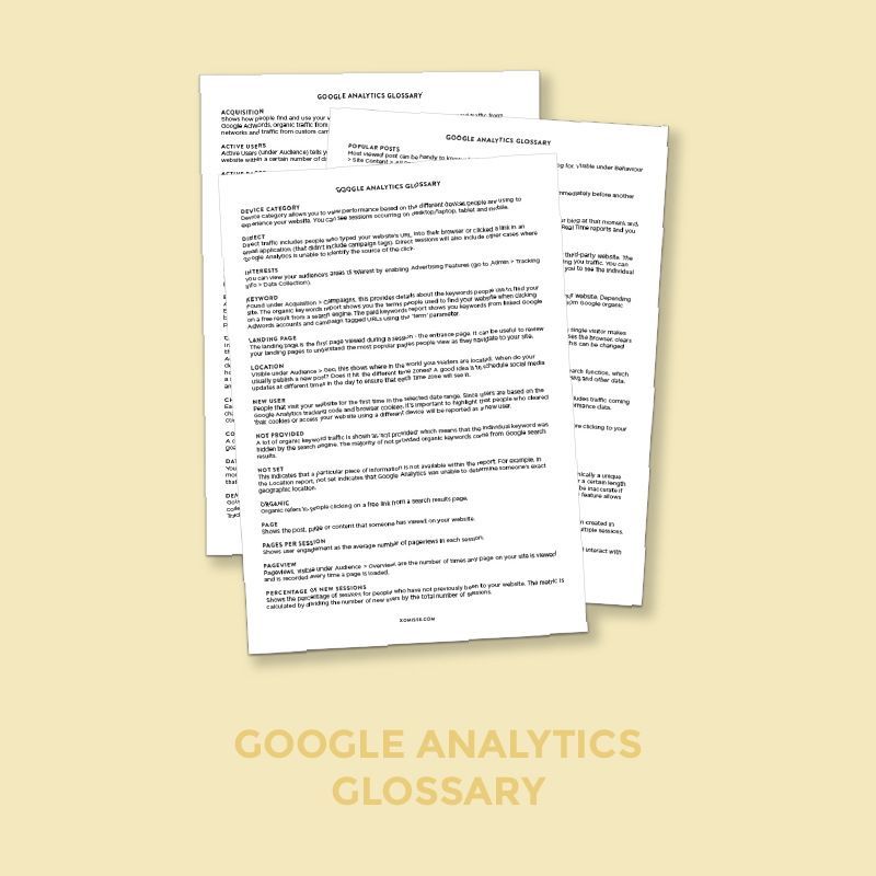 Free Google Analytics Glossary