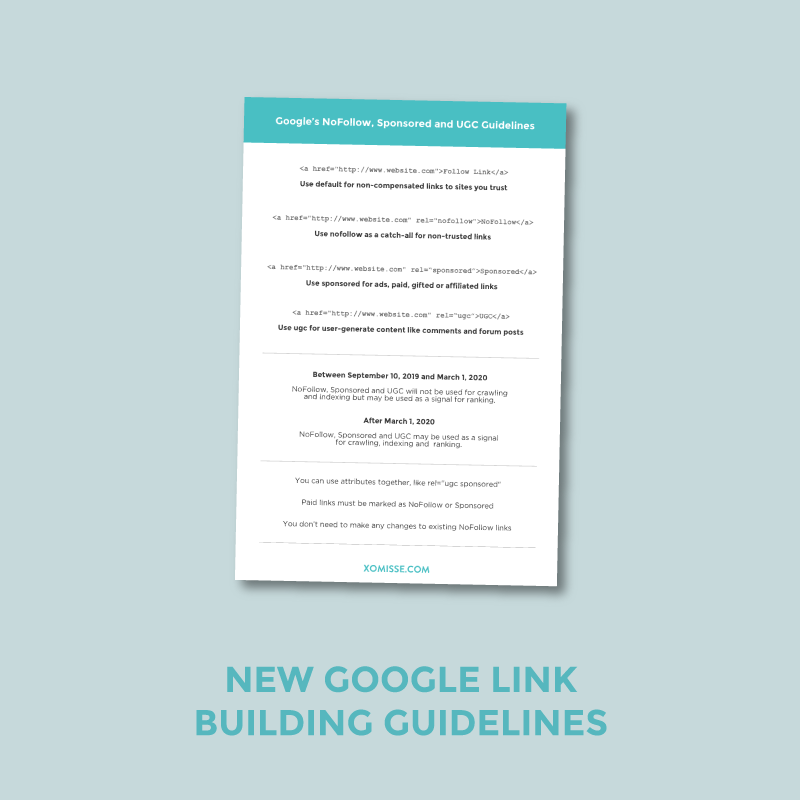 XOmisse New Google Link Building Guidelines