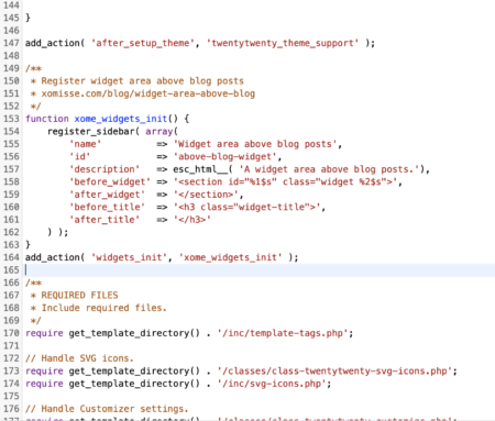 How to add a widget area above your WordPress blog posts